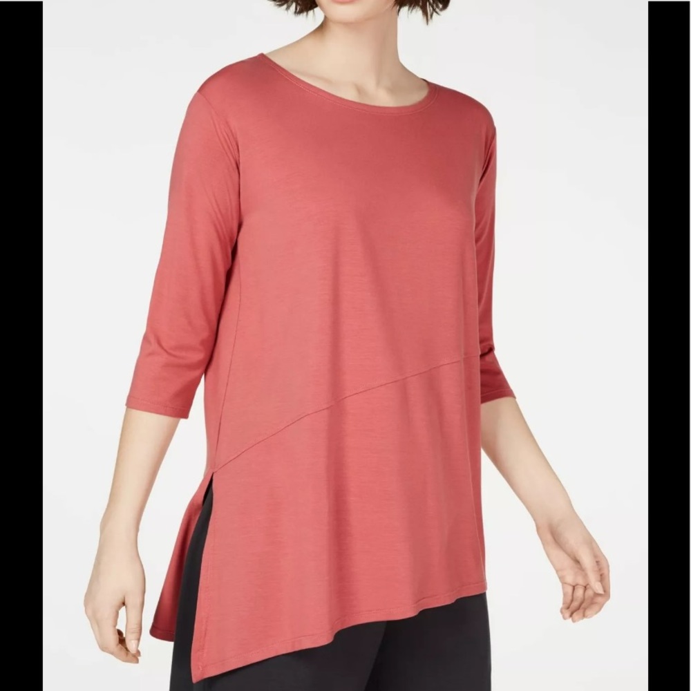 EILEEN FISHER BALLET NECK TENCEL JERSEY TOP XS NWT